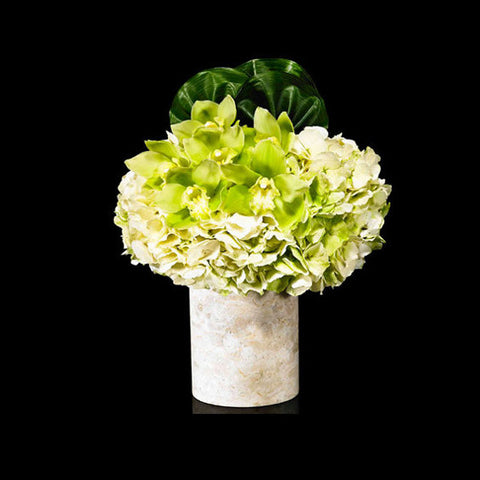 Shades of Green and White in a Fresh Container